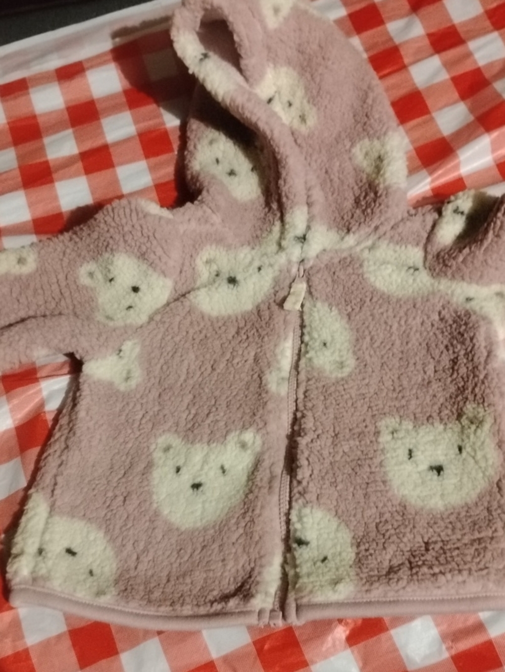 Plush Pink Bear Hooded Jacket